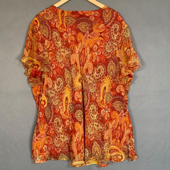 Vintage New York Co Womens 100% Silk Babydoll Top Size 3X Fairy Lace Trim Mesh - Picture 8 of 11